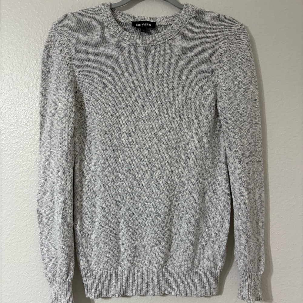 Express Light Gray Crewneck Sweater